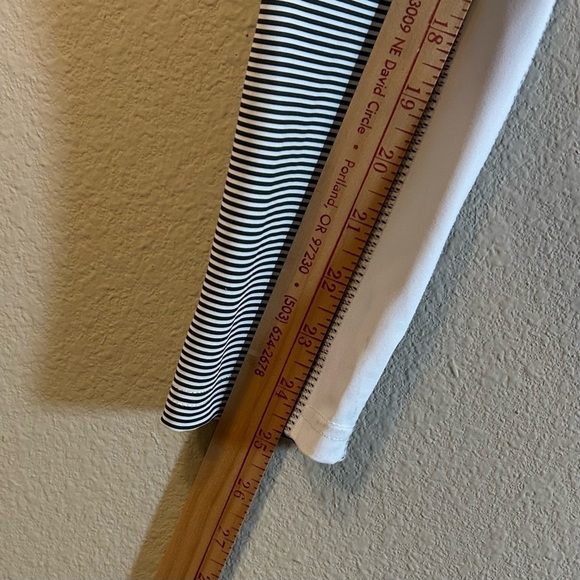 Allfenix Medium Grey White Stripe Leggings Athleisure Workout Performance Womens - Picture 16 of 16